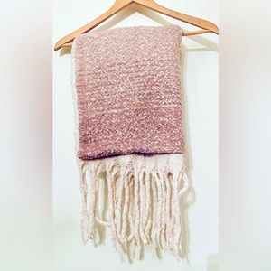 Large knit rose gradient winter scarf